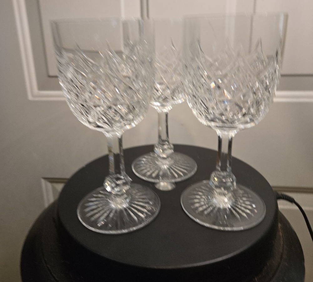 Vintage Baccarat Colbert Crystal Goblet Glass Set Of 3 - Picture 2 of 12